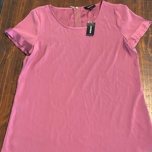 Express Pink Short Sleeve Blouse